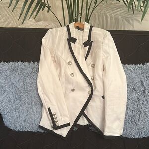 White House black Market tipped tuxedo studio blazer